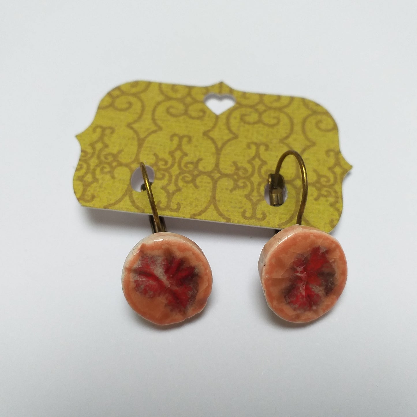 Small Ceramic Earrings with lever back fitting.