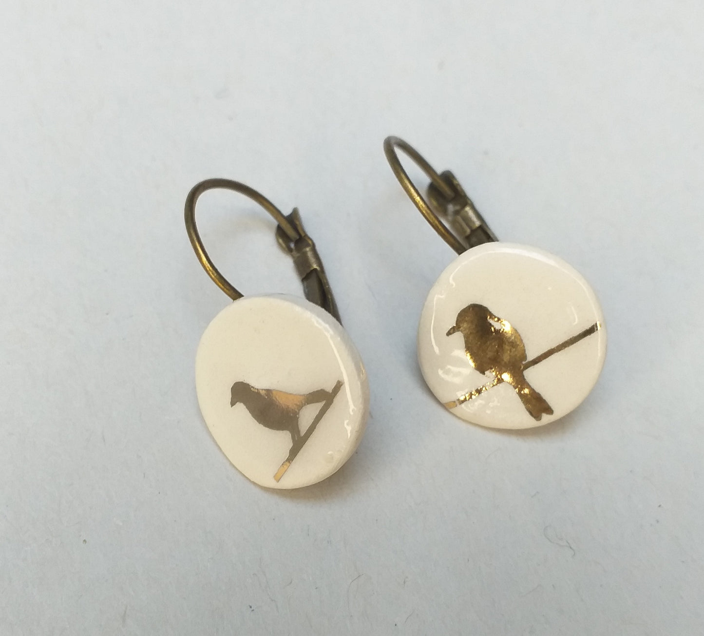 Small Ceramic Earrings with lever back fitting.
