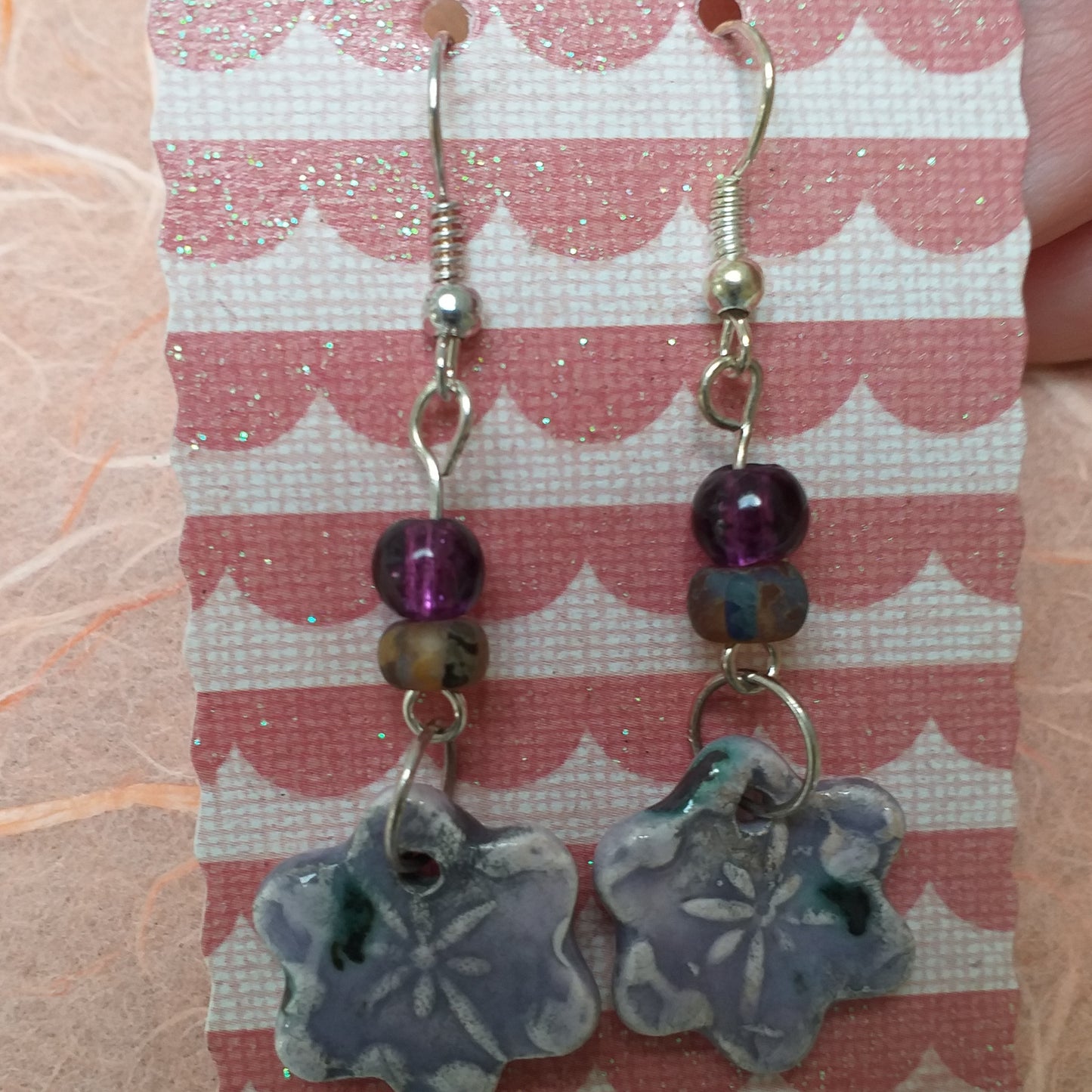 Print block bead earrings