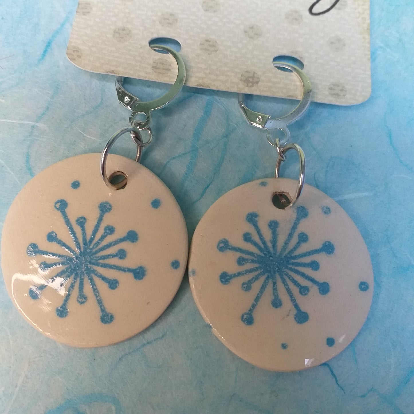 Festive ceramic bead earrings!