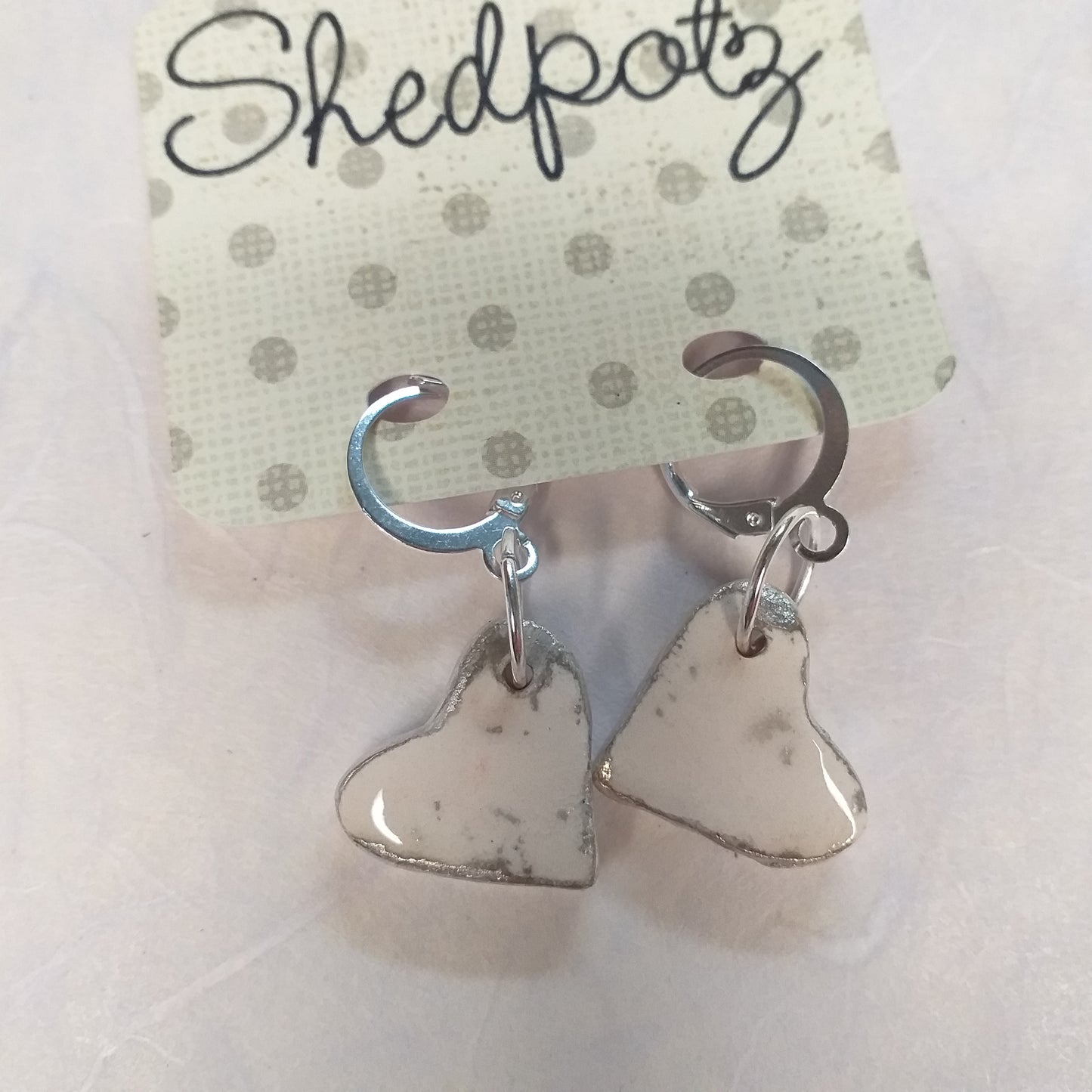 Clay and Fine Silver Earrings
